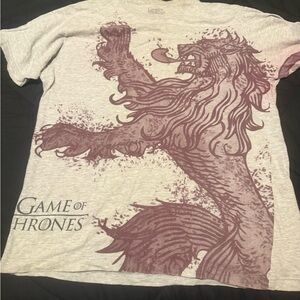 Game of Thrones Heather Gray and burgundy T-Shirt large